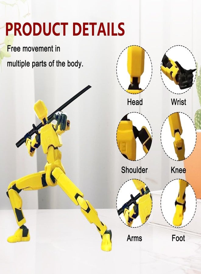 RAMONI مجموعة من 4 مجسمات شخصيات، دمية لعب بـ 13 مجسم شخصية، مجسم شخصية تايتان متعدد المفاصل قابل للتحريك بـ 13 مجسم شخصية، مجسمات شخصيات متعددة المفاصل عالية المرونة، ألعاب مطبوعة ثلاثية الأبعاد لتزيين سطح المكتب ومحبي الألعاب - Image 4